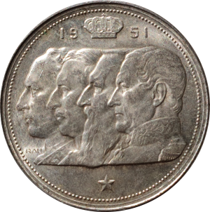 100 franc 1951 zilver 4 koningen