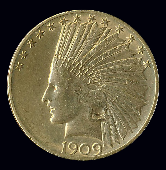 amerika goud 20 usd dollar 1909