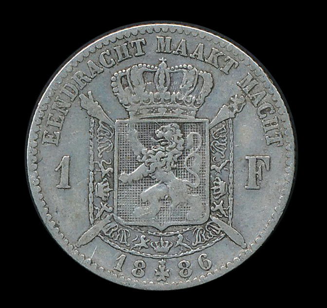 belgie 1 franc zilver 1866