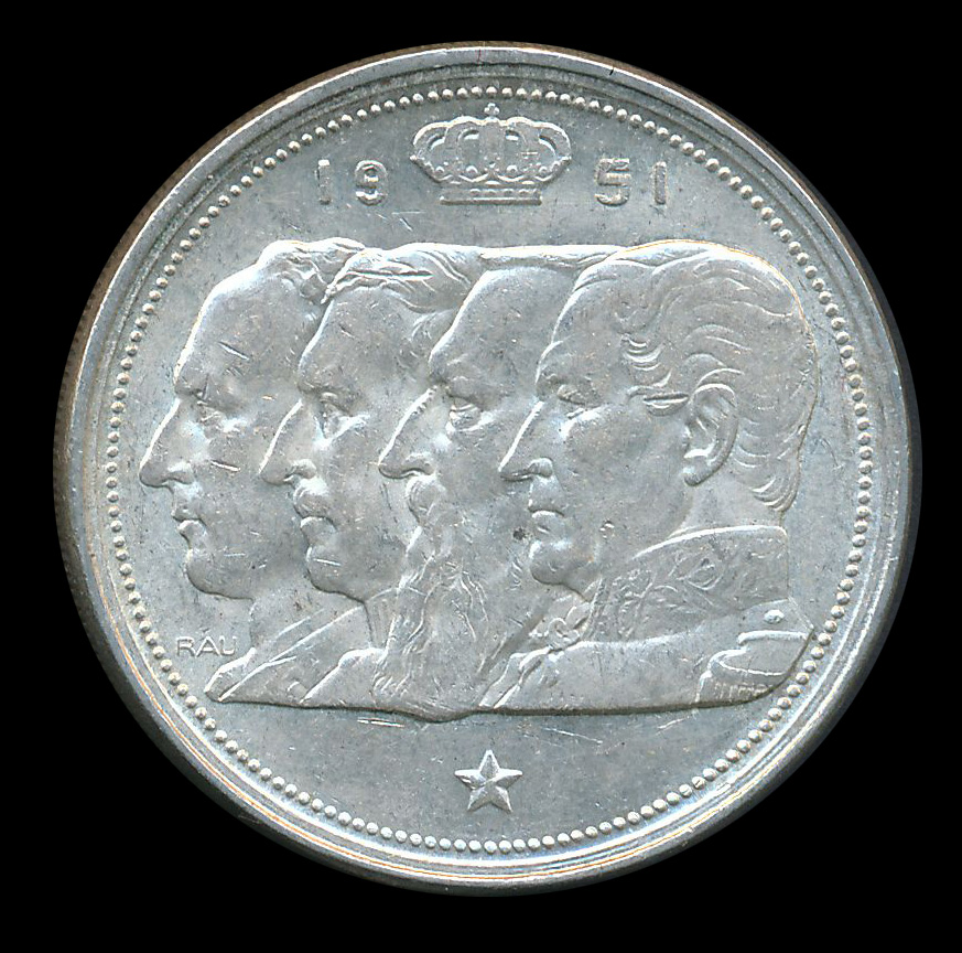 belgie 100 franc zilver 1951