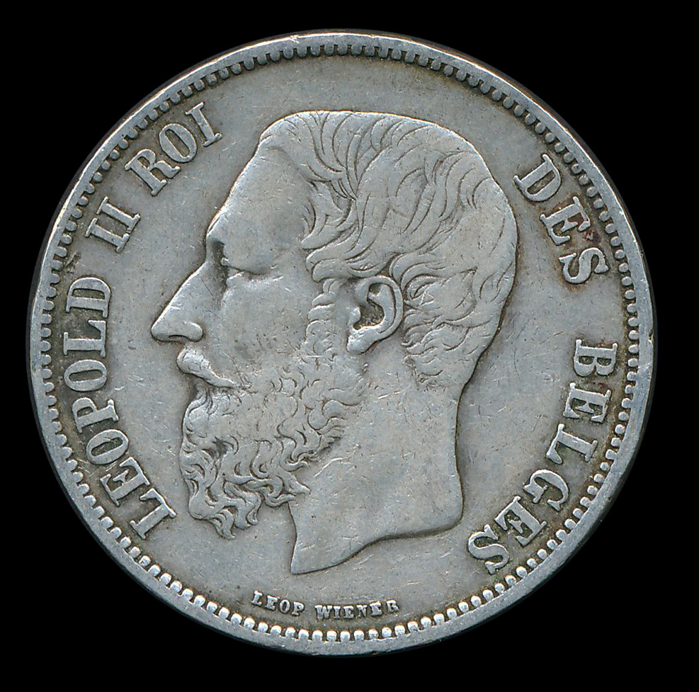 belgie 5 franc zilver leopold II roi