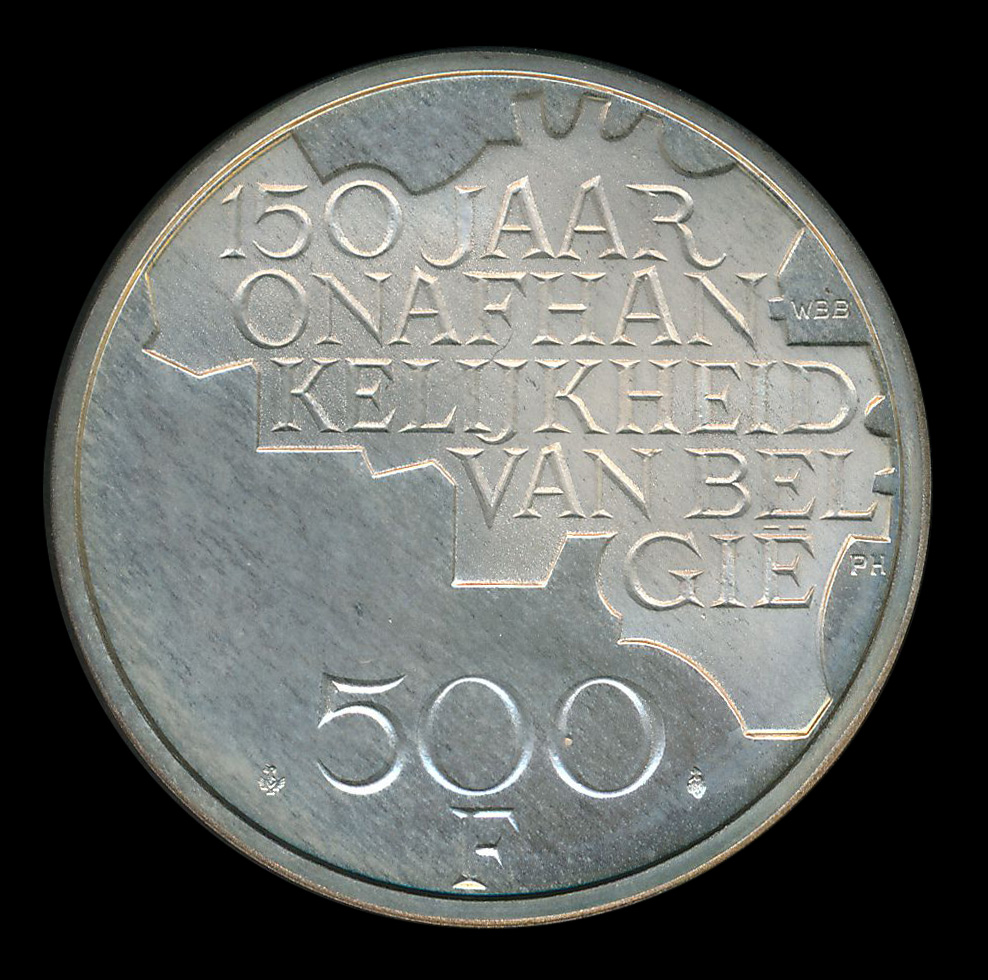 belgie 500 franc zilver 150 jaar onafhankelijkheid