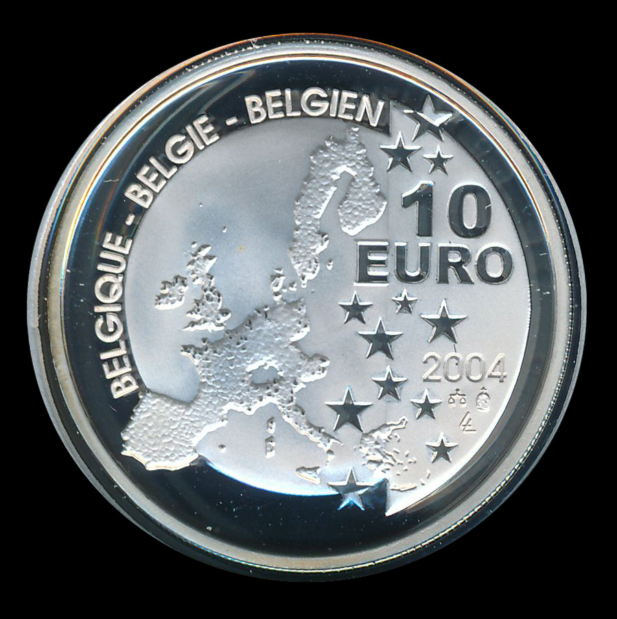 euro ecu 10 zilver belgie 2004