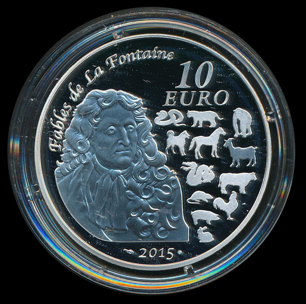 euro ecu 10 zilver fables de la fontaine 2015