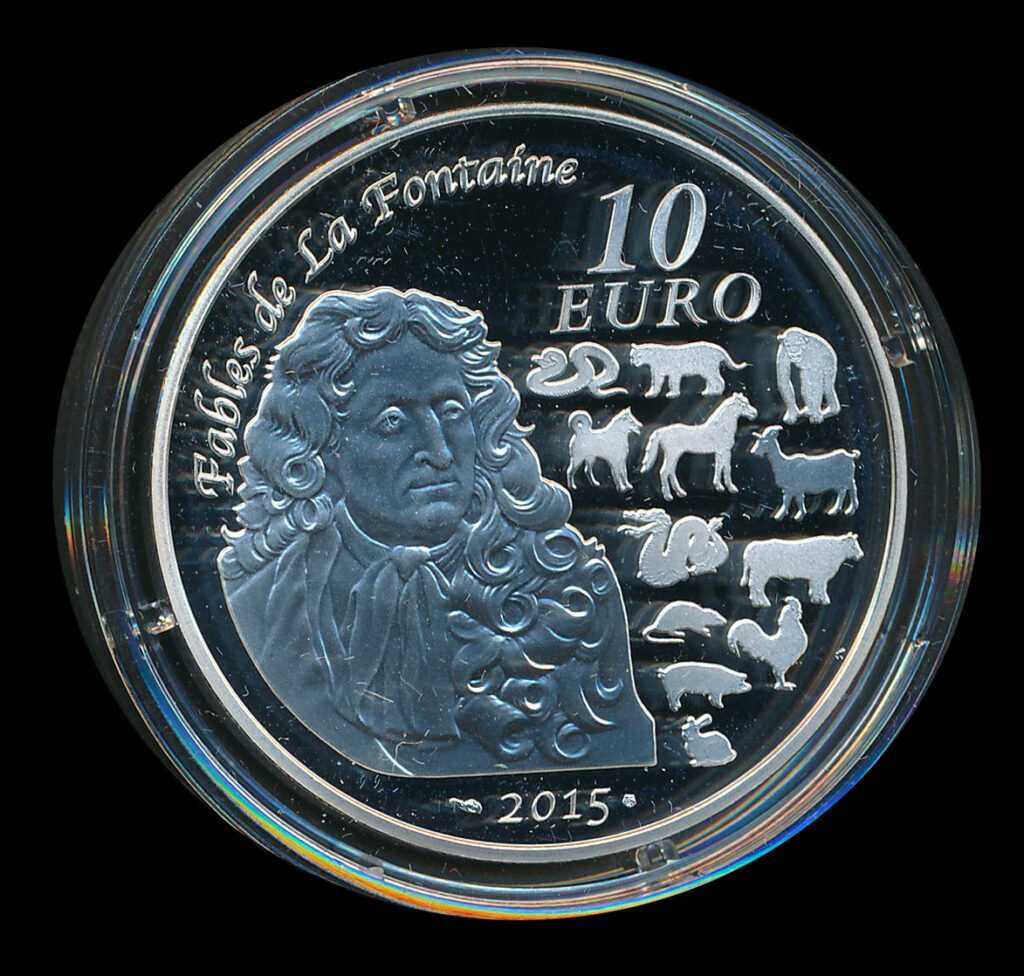 euro ecu 10 zilver fables de la fontaine 2015