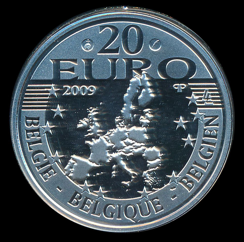 euro ecu 20 zilver belgie 2009