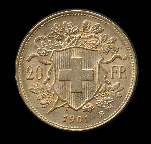 suisse goud 20 fr 1901