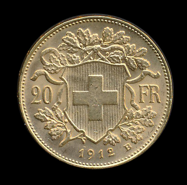 suisse goud 20 fr 1912