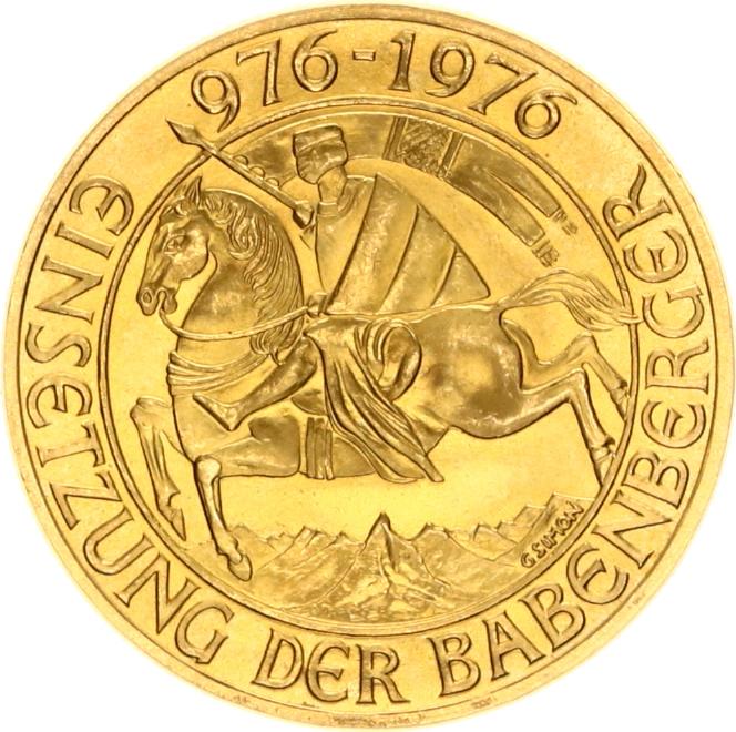 Republic Osterreich 1000 Schilling Einsetzung der Barenberger 976 1976 goud verso