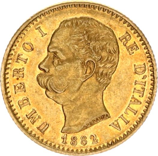 umberoto I italia 1882 20 lire goud